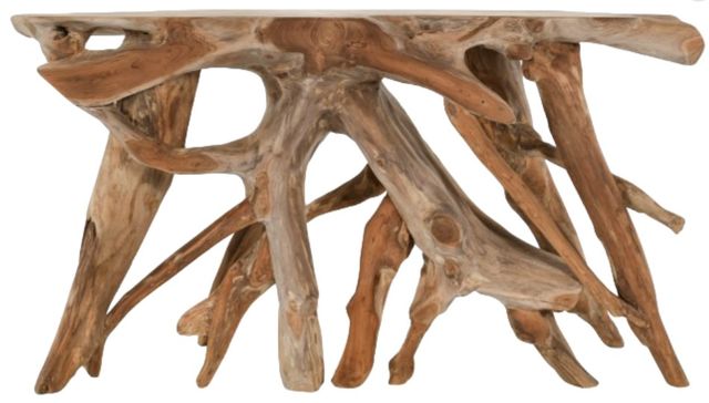 Classic Home Cypress Root Natural Console Table-1