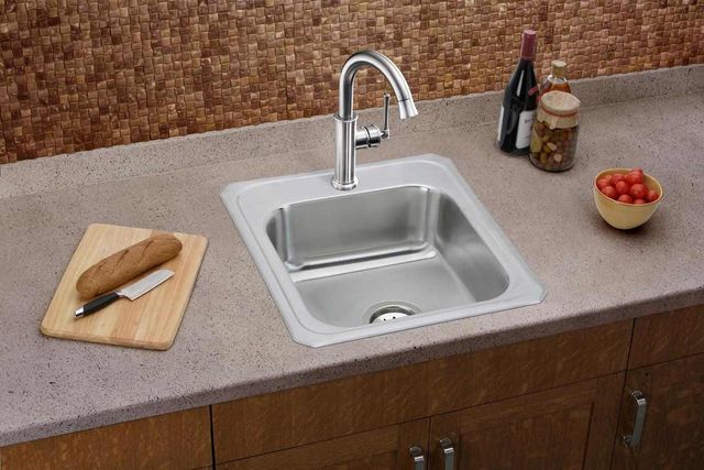Elkay Celebrity® Brushed Satin 17" x 21-1/4" x 6-7/8" 3-Hole Single Bowl Drop-In Sink-2