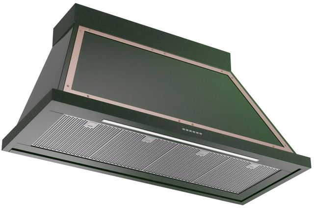 Ilve® Nostalgie II Noblesse 48" Emerald Green Wall Mounted Range Hood with Copper Trim-1