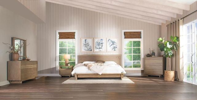Coaster® Stillwater 5-Piece Weathered Oak California King Panel Bedroom Set-1