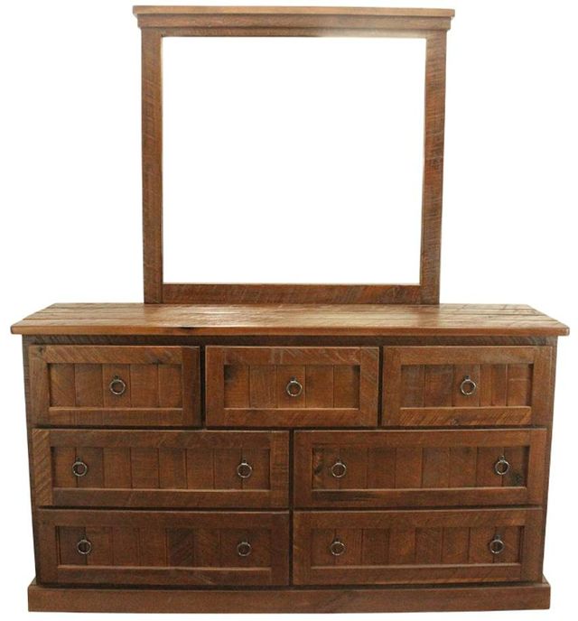 American Heartland Manufacturing Rustic Havana Gold Dresser and Mirror-0