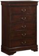Elements International Louis Philippe Cherry 5-Drawer Chest-0