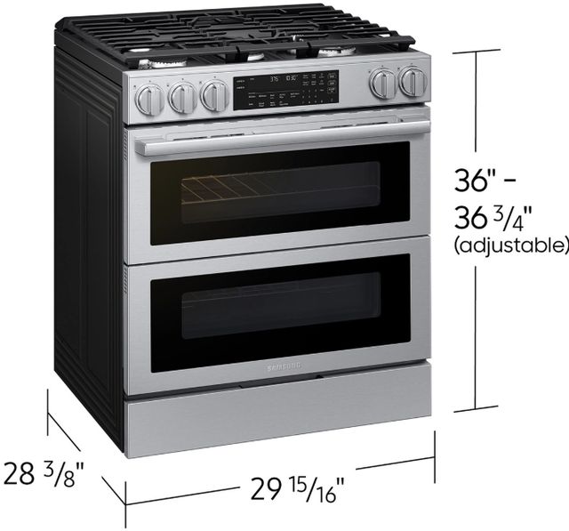 Samsung Bespoke 30" Fingerprint Resistant Stainless Steel Smart Slide-in Gas Range with Flex Duo™ Oven-2