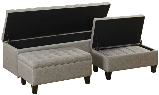 Stylecraft 5-Piece Dark Gray Storage Bench with Ottoman Set-1