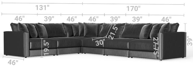Jackson Furniture Remington 6-Piece Slate L-Shape Sectional-2
