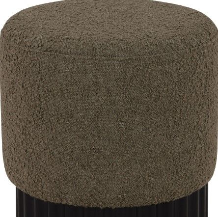 Meridian Furniture Veranda Olive/Black Boucle Fabric Ottoman-1