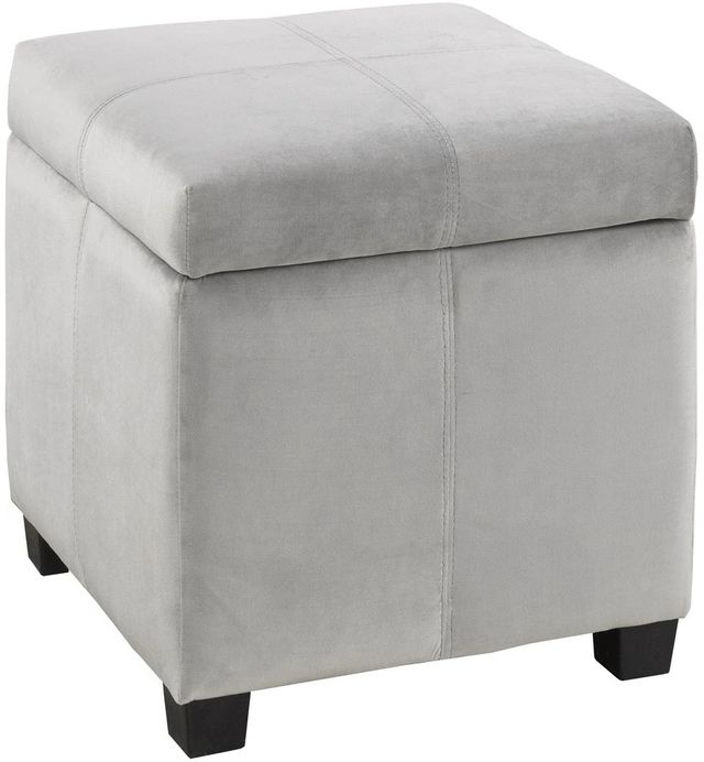 Brassex Inc. Grey Storage Ottoman-0