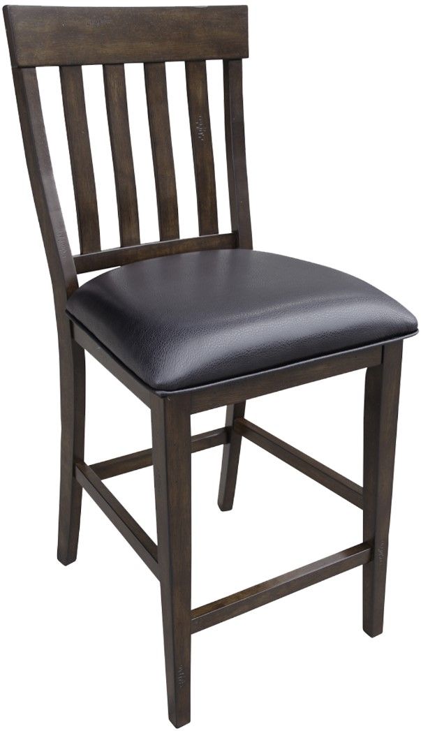 A-America® Mariposa Warm Gray Slatback Upholstered Barstool-0