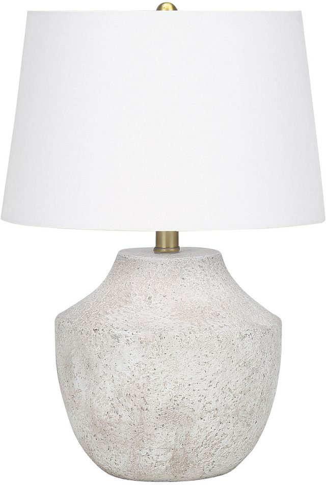 Monarch Specialties Inc. 20"H Cream Concrete Table Lamp-0