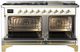 Ilve® Majestic III 60" White Pro Style Dual Fuel Liquid Propane Range with Triple Glass Door and Brass Trim-1