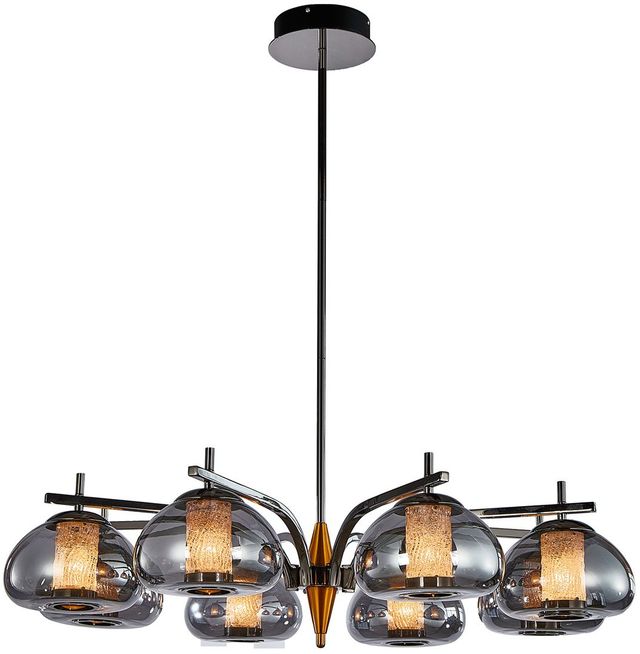 Michael Amini® Ember Black/Gold 8-Light LED Chandelier-0