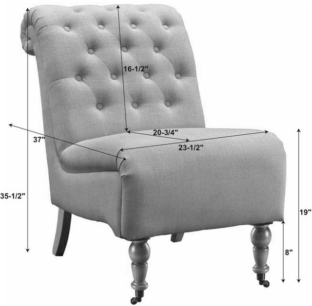 Linon Cora Charcoal Accent Chair-3
