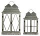 A & B Home 2-Piece Silver Scape Lantern Set-1