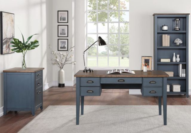Martin Furniture Fairmont, Small Office Furniture Dusty Blue File Cabinet-2