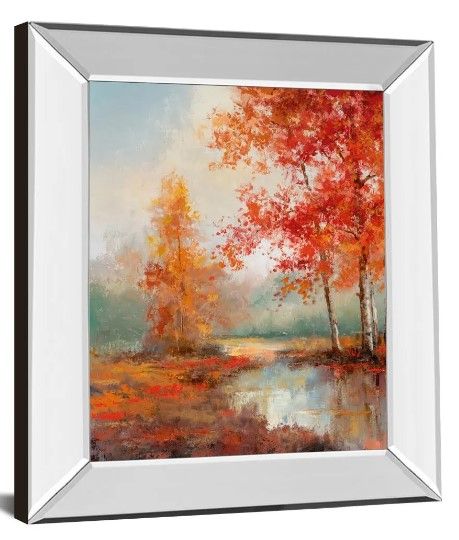 Classy Art Autumns Grace II by T.C Chiu Mirror Framed Wall Art-1