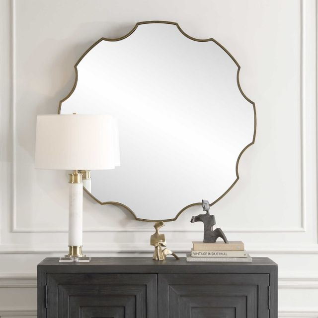 Uttermost® Gearing Up Antiqued Golden Bronze Mirror-1