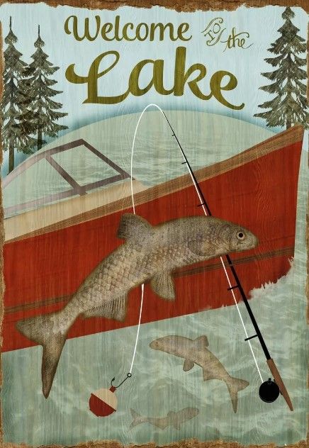 Classy Art Welcome to the Lake by Beth Albert Wall Art-0
