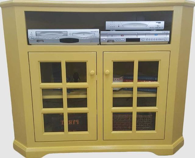 American Heartland Manufacturing Poplar 50" Tall Curve Corner TV Stand-1