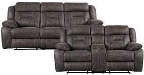 Mazin Furniture Madrona Hill 2 Piece Dark Brown Sofa/Loveseat Set-0