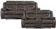Mazin Furniture Madrona Hill 2 Piece Dark Brown Sofa/Loveseat Set-0