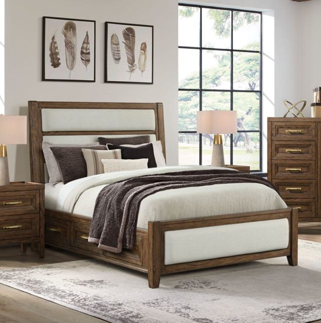Intercon Marlow Beautiful Sable/Beige Queen Storage Panel Bed-1