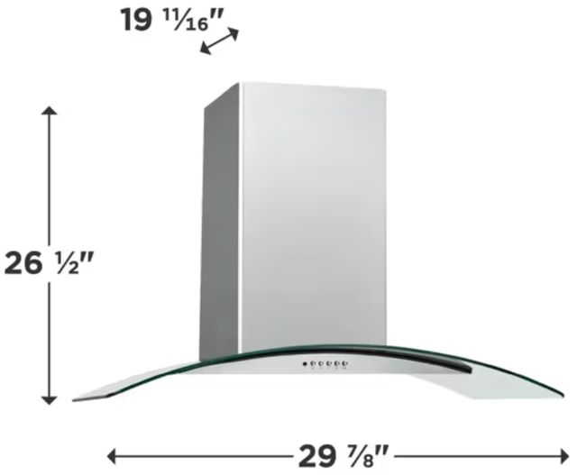 Frigidaire® 30" Stainless Steel Glass Canopy Wall Ventilation-2