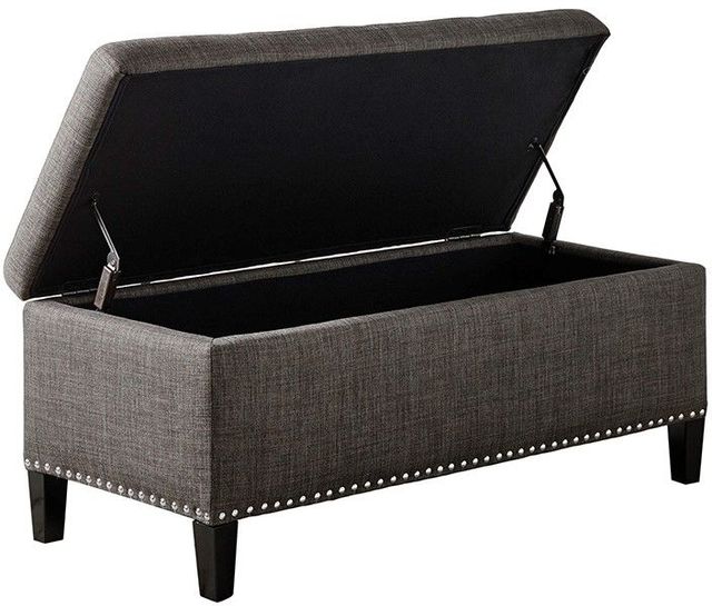 Olliix by Madison Park Charcoal Shandra II Tufted Top Storage Bench-3
