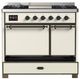 Ilve® Majestic III 40" Antique White Pro Style Dual Fuel Natural Gas Range with Solid Door and Burnished Trim-2