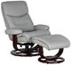 BarcaLounger® Dawson Roman Light Gray Swivel Reclining Pedestal Chair and Ottoman Set-0