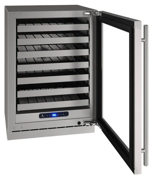U-Line®  Stainless Steel 24" Left Hinge Wine Storage-1