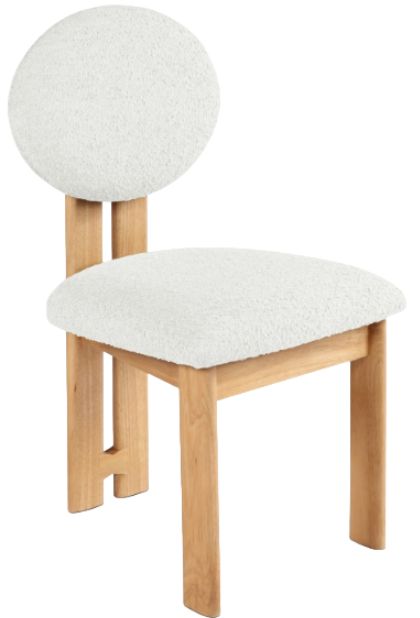 Meridian Furniture Napa Cream/Natural Boucle Upholstered Dining Chair-0