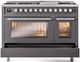 Ilve® Professional Plus II 48" Graphite Matte Pro Style Dual Fuel Range-4