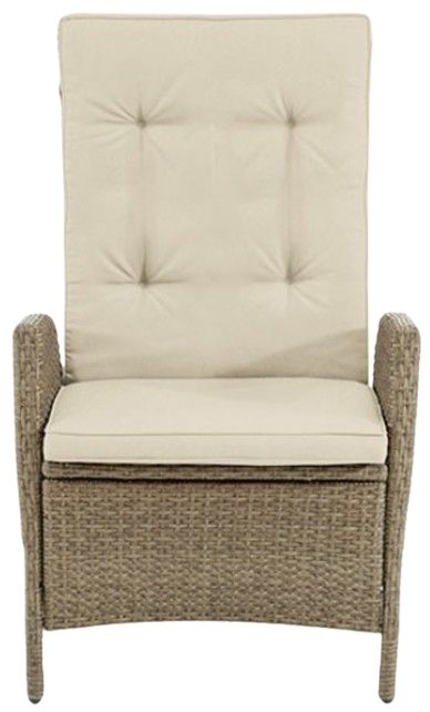 Furniture of America® Mackay 2-Piece Beige/Natural Teak Wood Manual Reclining Outdoor Chair Set-2