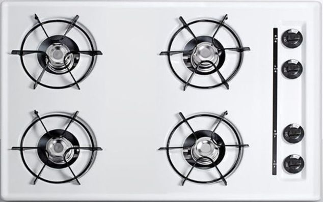 Summit® 30" White Gas Cooktop