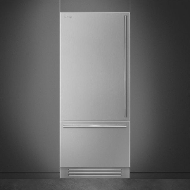 Smeg Universal 36" 19.6 Cu. Ft. Stainless Steel Built-In Bottom Freezer Refrigerator-1