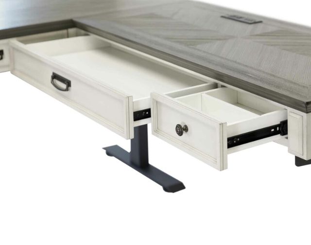 Martin Furniture Hartford Brown/White 60" L-Shape Electric Sit/Stand Desk-3