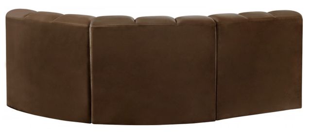 Meridian Furniture Arc 3-Piece Brown Velvet Sectional-3