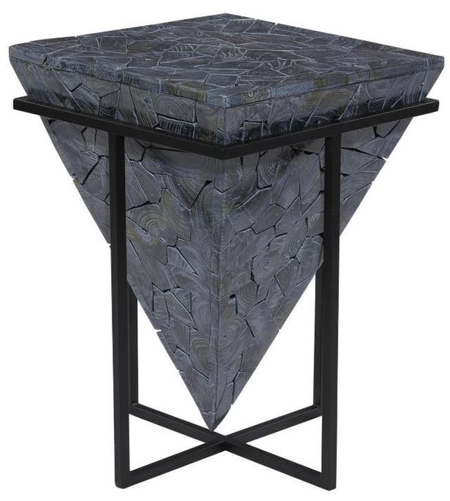 Deco Marche U Select Gray Side End Accent Table with Black Base-1