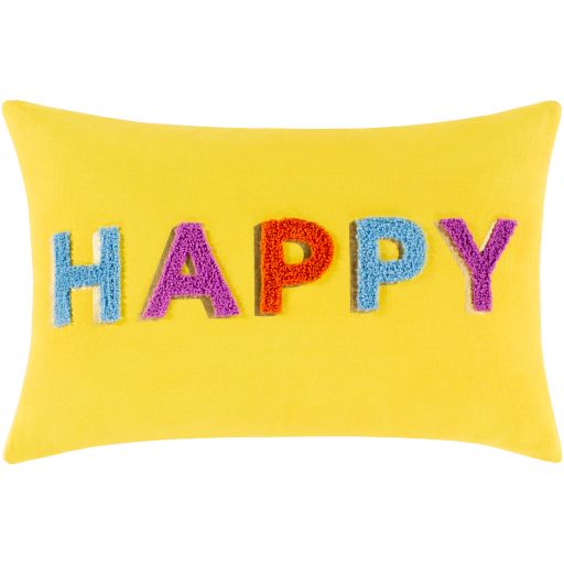 Surya Happy Bright Yellow 13"x20" Toss Pillow with Polyester Insert-0