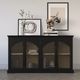 Jofran Inc. Archdale Black 4-Door Gothic Arch Accent Cabinet-1