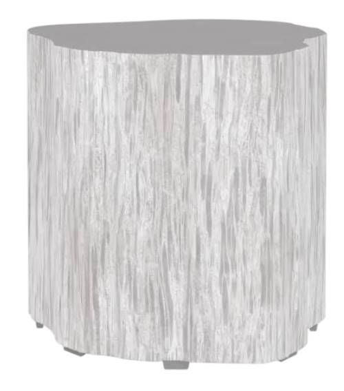 Sunset West Bone White Glass Fiber Reinforced Concrete Tree Trunk Outdoor End Table -0