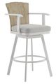 Armen Living Hazel Argent Gray Aluminum/Wooden Outdoor Swivel Counter Stool-0