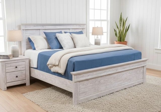 Signature Design by Ashley® Fenderport Whitewash King Storage Panel Bed-1