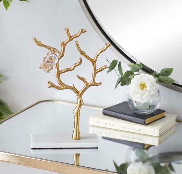 Deco Marche Gold Tree Jewelry Stand with Rectangular Base-4