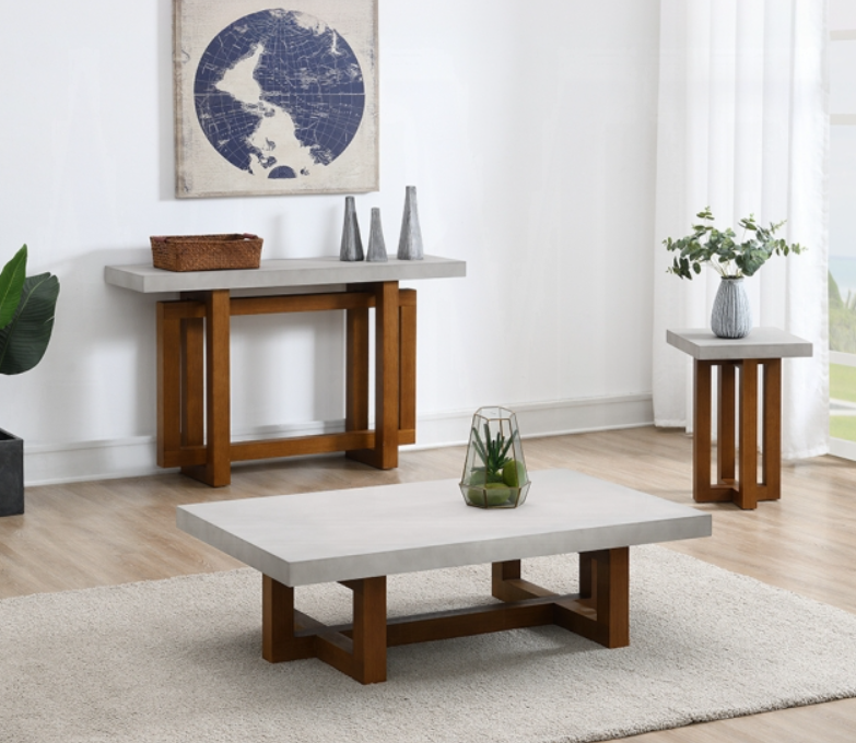 ACME Furniture Keven Faux Concrete Top Coffee Table with ACME Furniture Keven Faux Concrete Top Coffee Table with