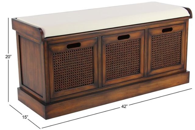 Deco Marche Brown/White Storage Bench-3