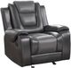 Mazin Furniture Briscoe 2-Tone Gray Glider Reclining Chair-0