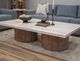 International Furniture Direct Sahara Cream Top Deluxe Cocktail Table with Caramel Brown Base-1