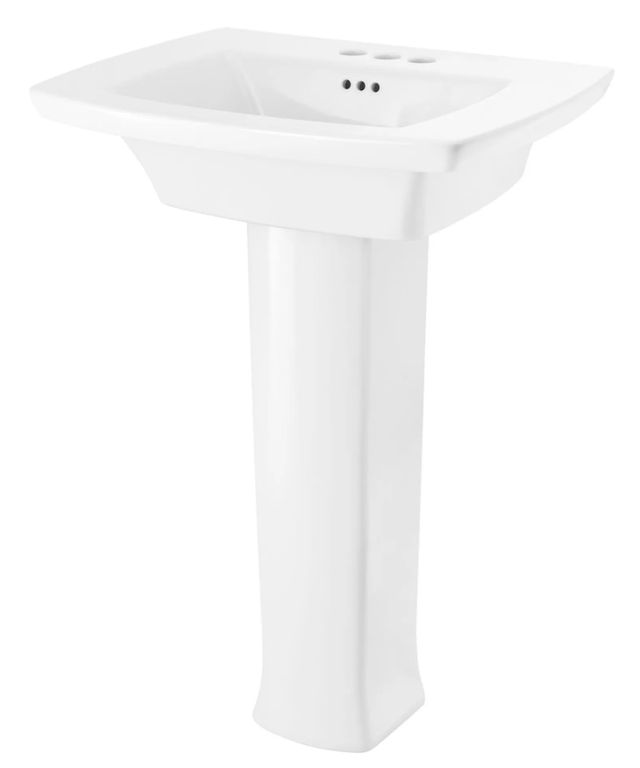 American Standard Edgemere White 4" Centerset Pedestal Sink Top and Leg Combination-2