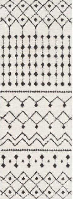 Surya Moroccan Shag Charcoal/Off-White 4'x6' Area Rug-4